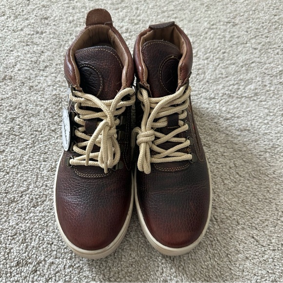 NWT Inkkas Brown Leather Camping Boots Peruvian Inlay Womens 7 Men’s 5 - Picture 7 of 9